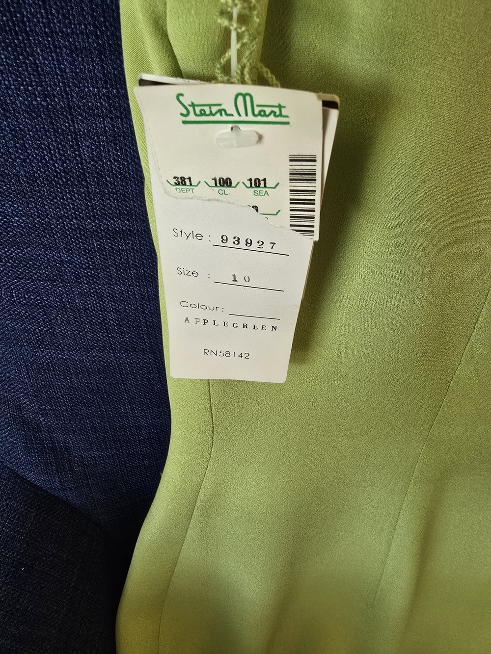 Apple Green Shift Dress - Elegant Women's Dress 100% Silk - Picture 3 of 8
